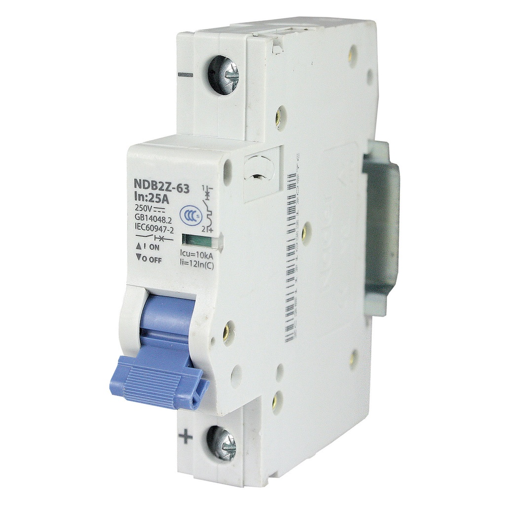 10 Amp, 1 Pole, 125V DC, Trip Curve: C, DIN Rail Mount-Miniature Circuit Breaker, UL1077