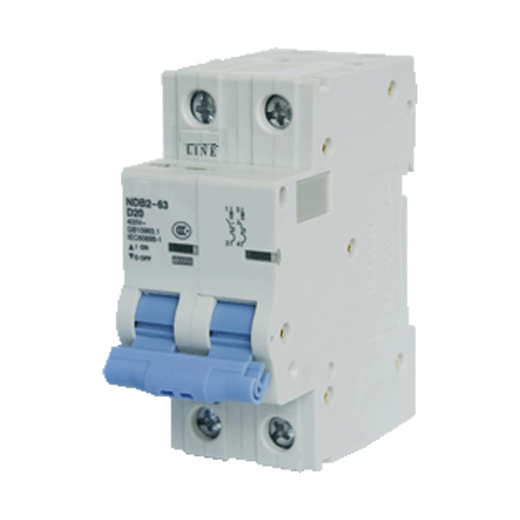 10 Amp, 2 Pole, 250V DC, Trip Curve: C, DIN Rail Mount-Miniature Circuit Breaker, UL1077