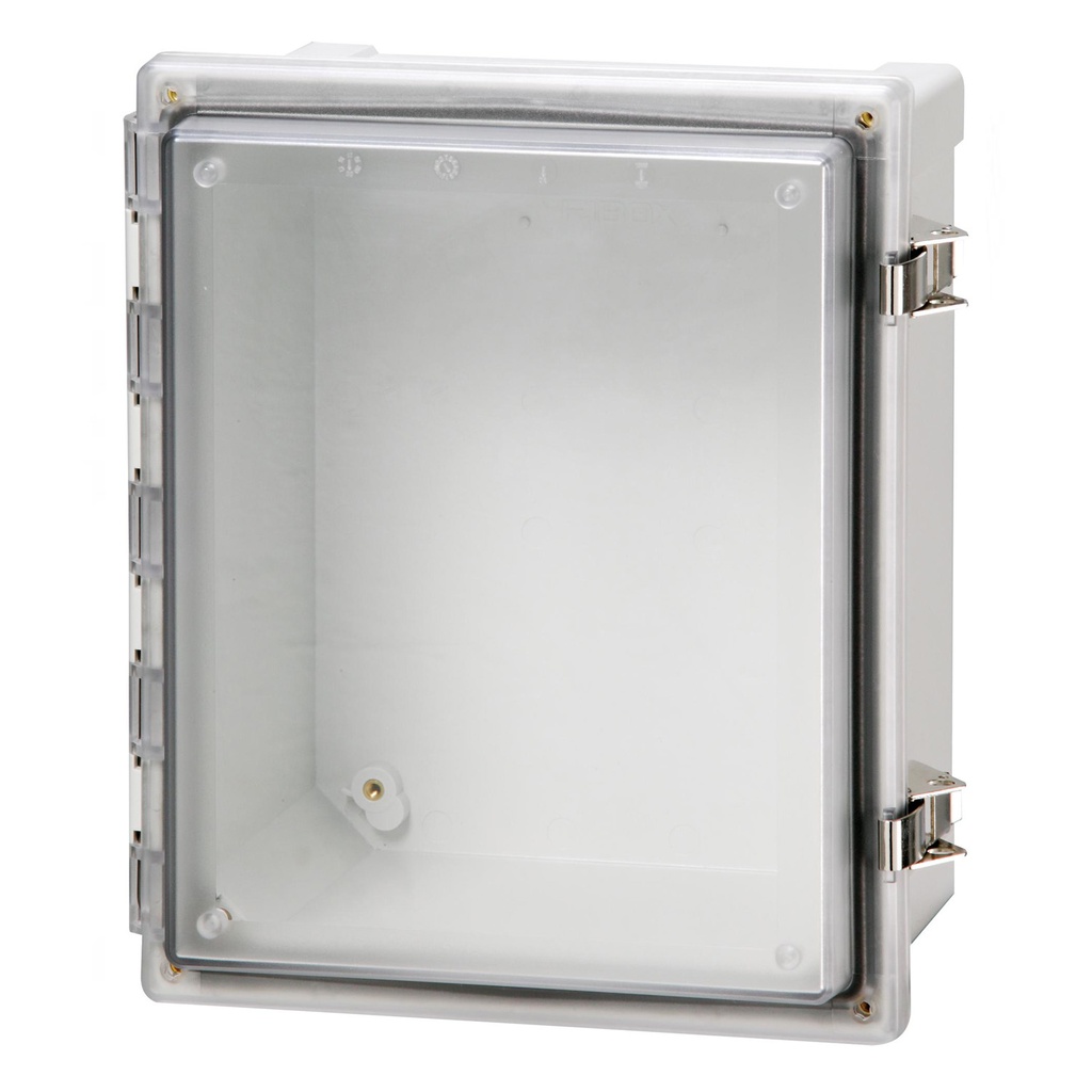 Poly Enclosure, Clear Hinged Cover, S. S. Latch, 10x10x6 Inch