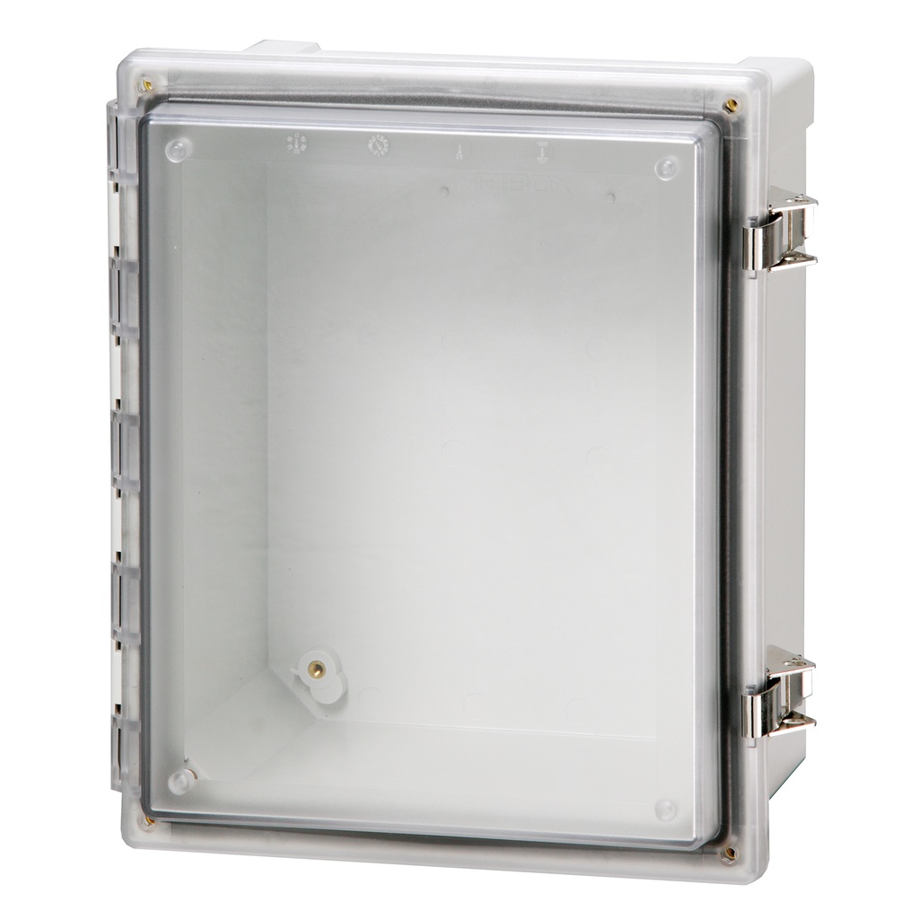 Poly Enclosure, Clear Hinged Cover, S. S. Latch, 10x8x4 Inch, AR1084CHSSLT