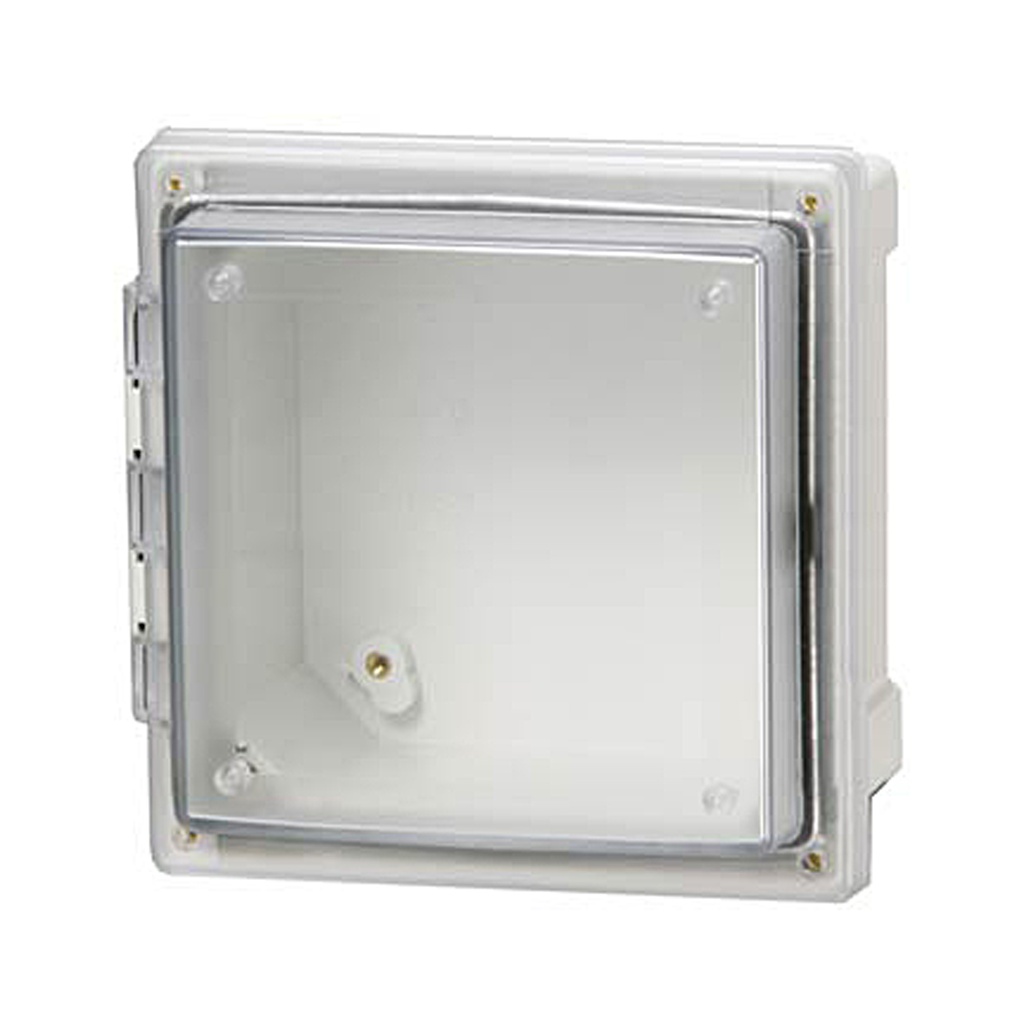 Poly Enclosure, Clear Hinged Cover, NEMA 4X, 6x6x4 Inch, AR664CHSCT