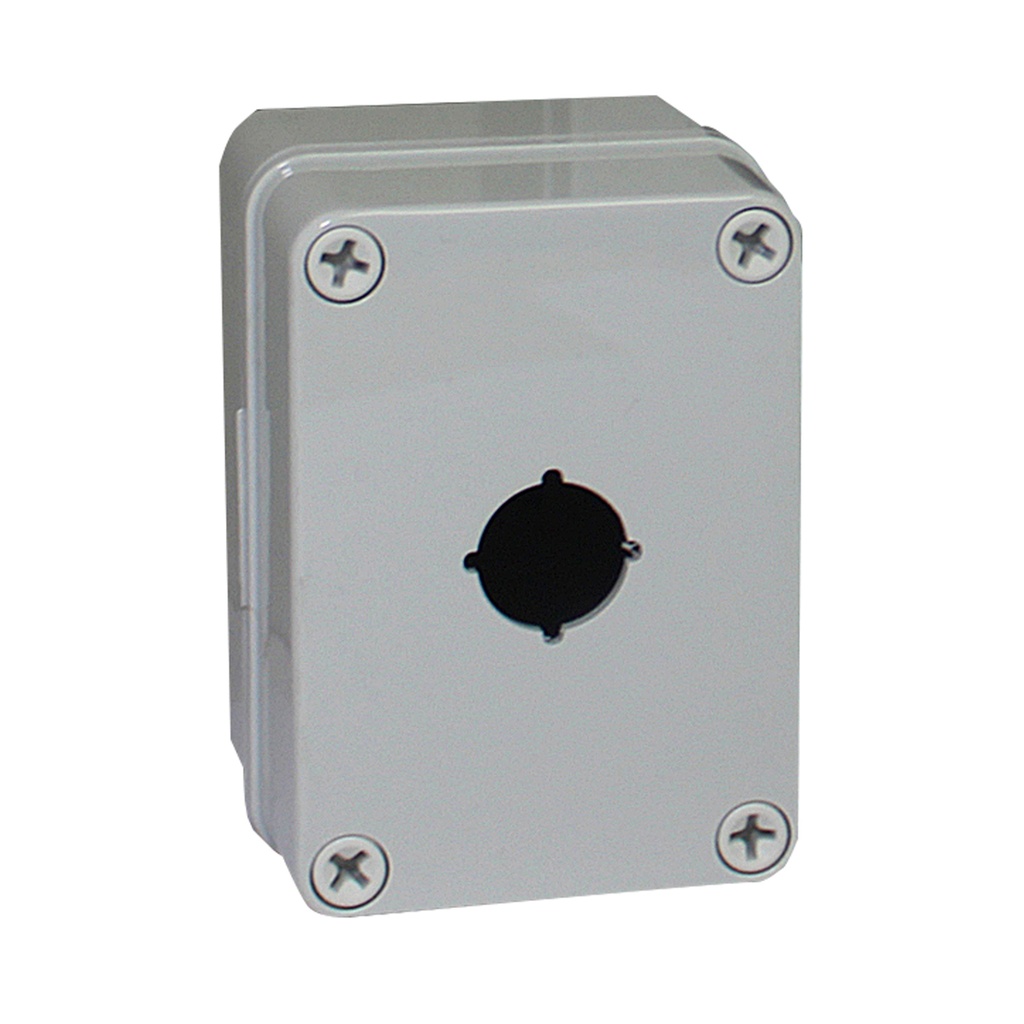 Push Button Enclosure, One 30mm hole, Gray Cover, 4 x 3 x 3 Inches, ULPBPCB85G1