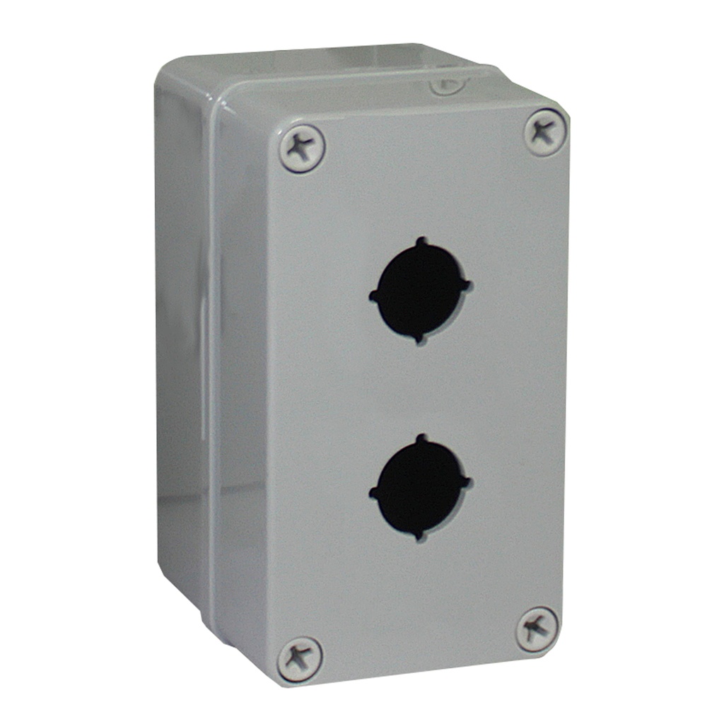 Push Button Enclosure, Two 22mm hole, Gray Cover, 5.5x3.2x3.4 Inches