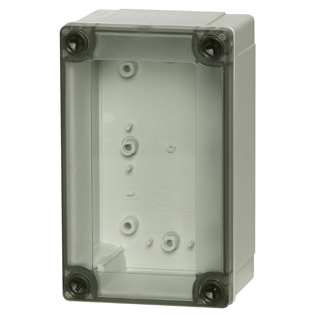 Plastic Enclosure Box, NEMA 4X, Smoked Clear Cover, 5x3x4 Inch