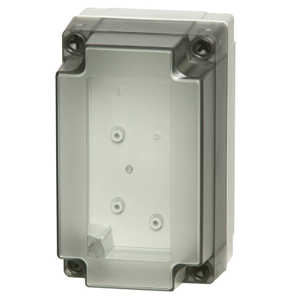 Plastic Enclosure Box, NEMA 4X, Smoked Clear Cover, 5x3x4 Inch