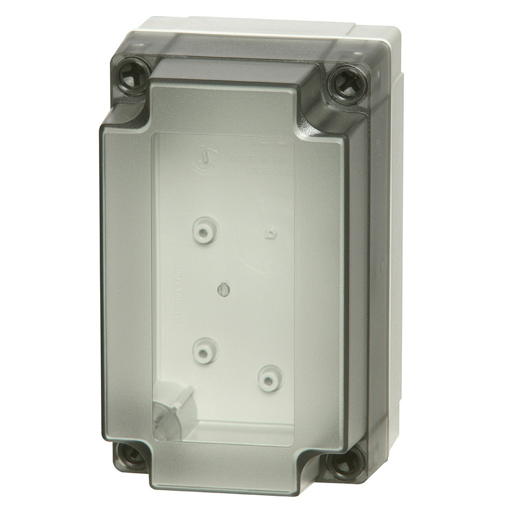 Plastic Enclosure Box, NEMA 4X, Smoked Clear Cover, 5x3x1.5 Inch