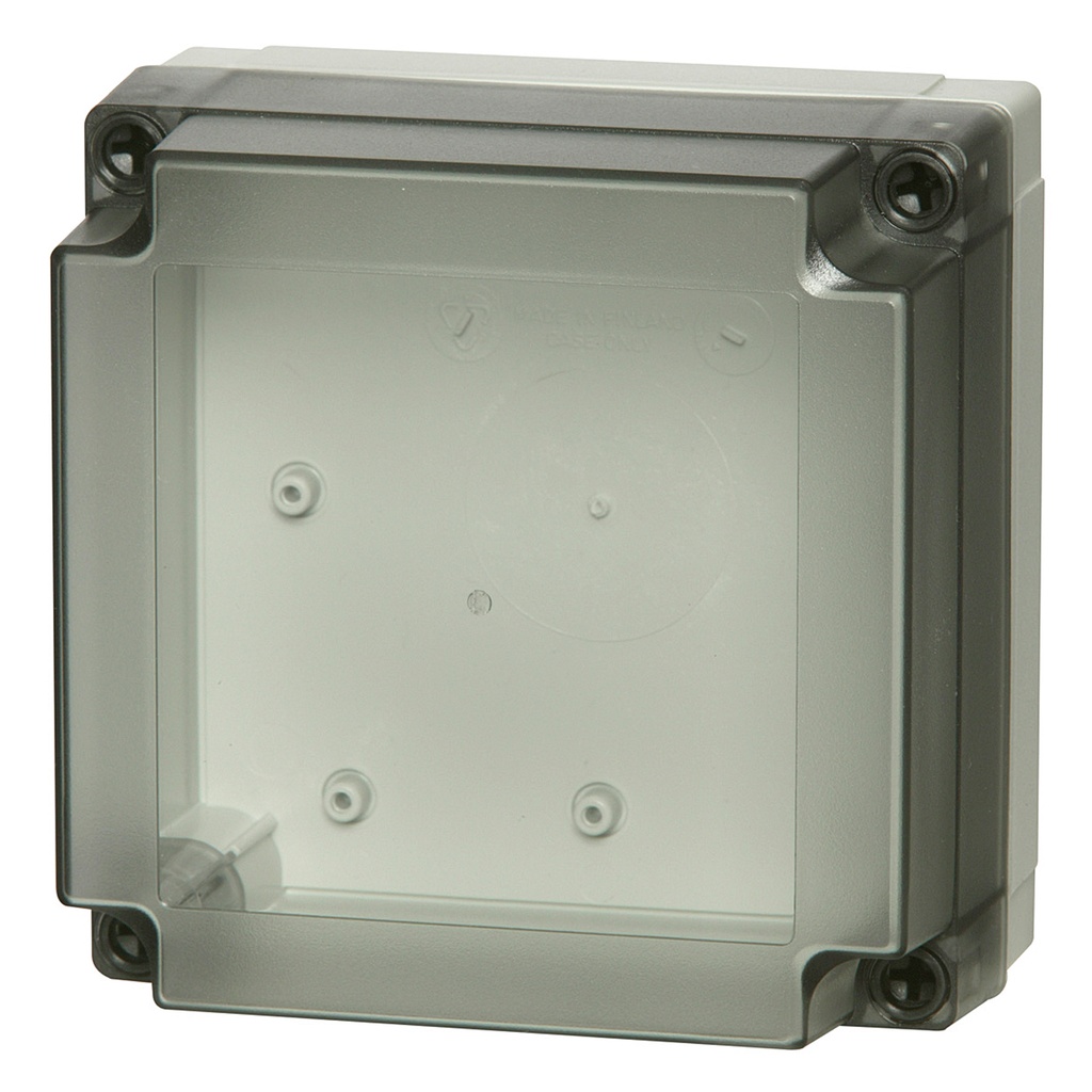 Plastic Enclosure Box, NEMA 4X, Smoked Clear Cover, 5x5x4 Inch