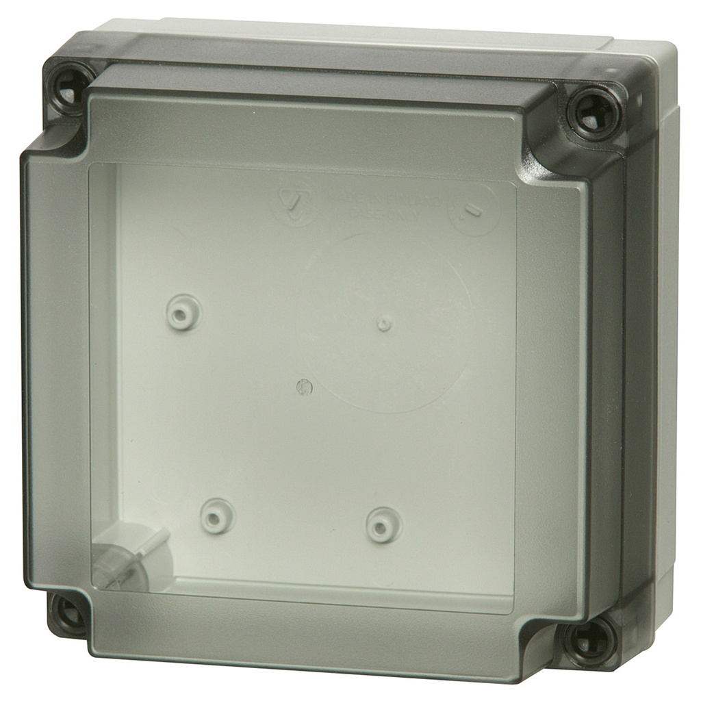 Plastic Enclosure Box, NEMA 4X, Smoked Clear Cover, 5x5x3 Inch