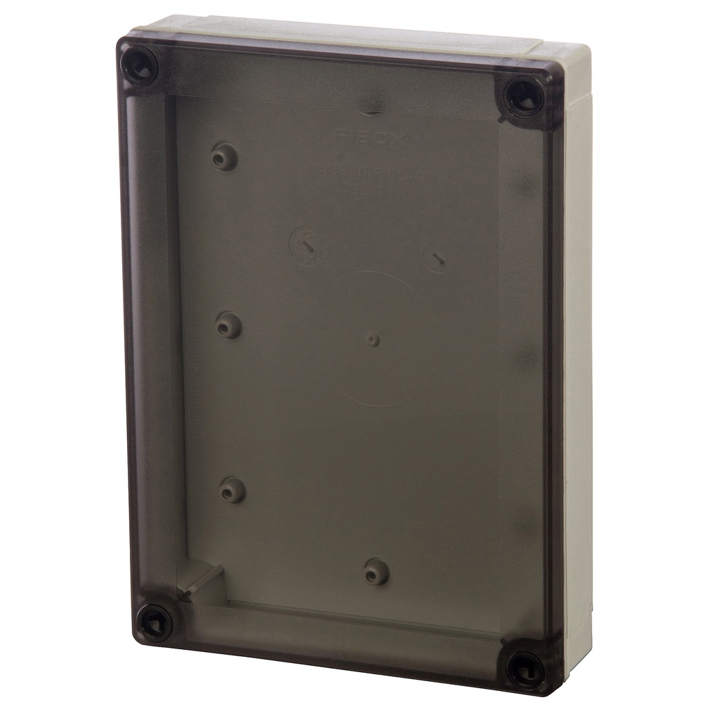 Plastic Enclosure Box, NEMA 4X, Smoked Clear Cover, 7x5x4 Inch