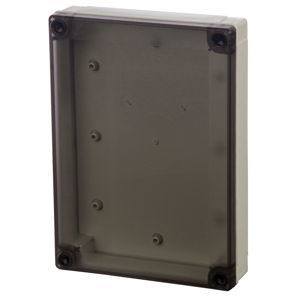 Plastic Enclosure Box, NEMA 4X, Smoked Clear Cover, 7x5x5 Inch