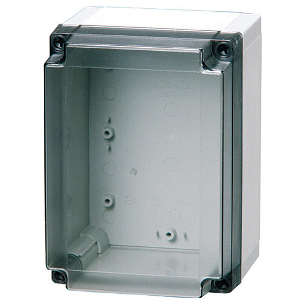 Plastic Enclosure Box, NEMA 4X, Smoked Clear Cover, 7x7x4 Inch