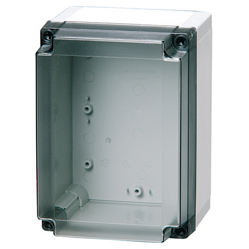 Plastic Enclosure Box, NEMA 4X, Smoked Clear Cover, 7x7x6 Inch