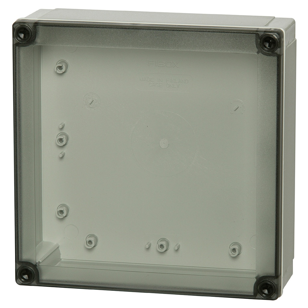 Plastic Enclosure Box, NEMA 4X, Smoked Clear Cover, 7x7x2.5 Inch