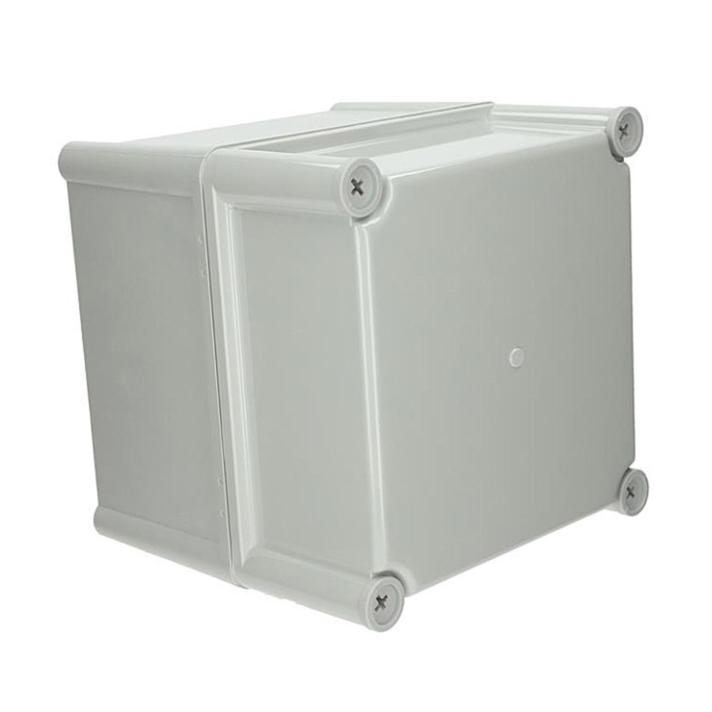 Plastic Electrical Enclosure, 7x7x7 Inches, Gray Hinged Cover