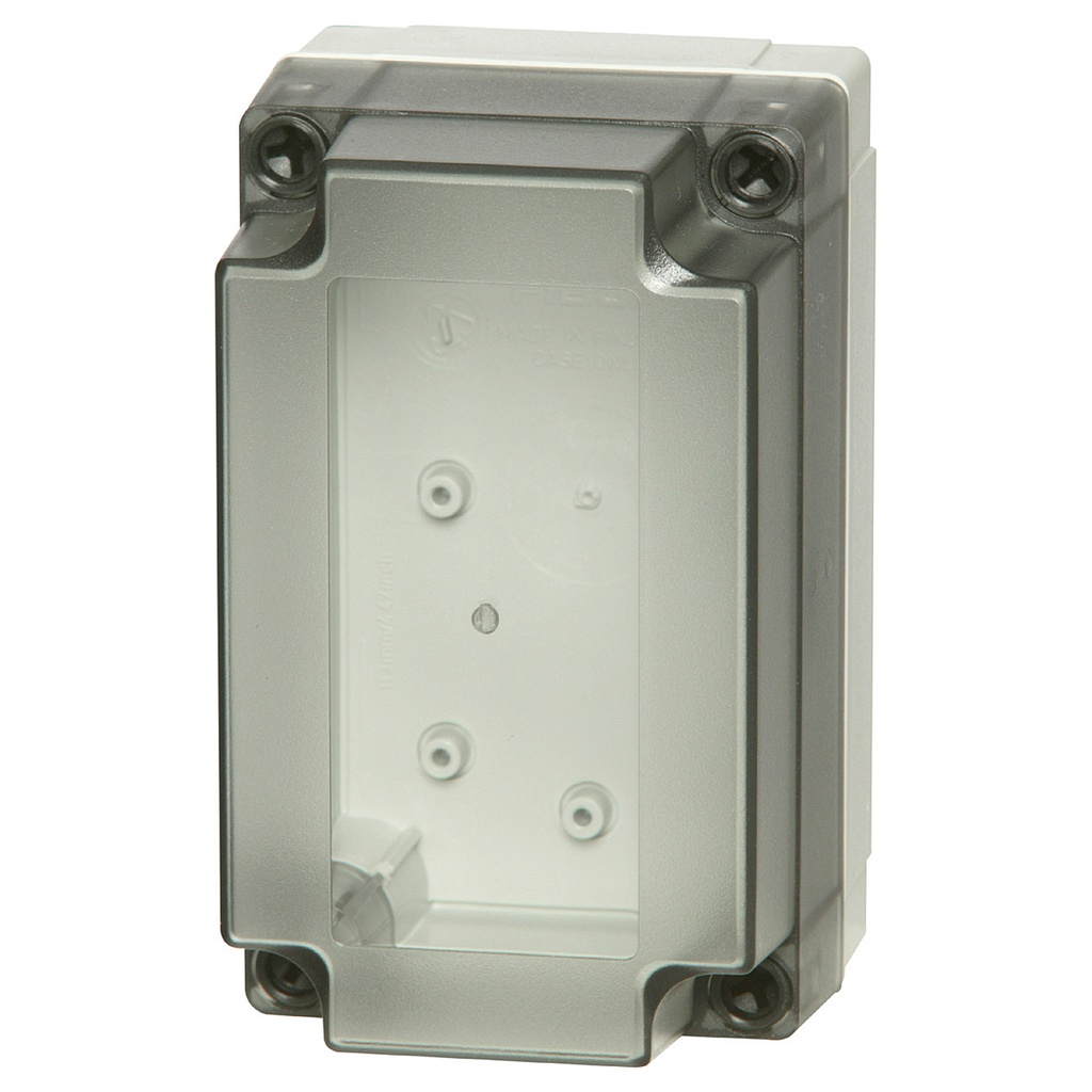 Plastic Enclosure Box, NEMA 4X, Smoked Clear Cover, 10x7x6 Inch