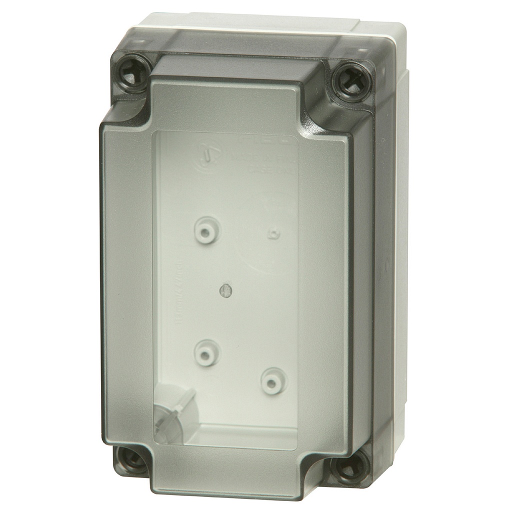 Plastic Enclosure Box, NEMA 4X, Smoked Clear Cover, 10x7x2.5 Inch