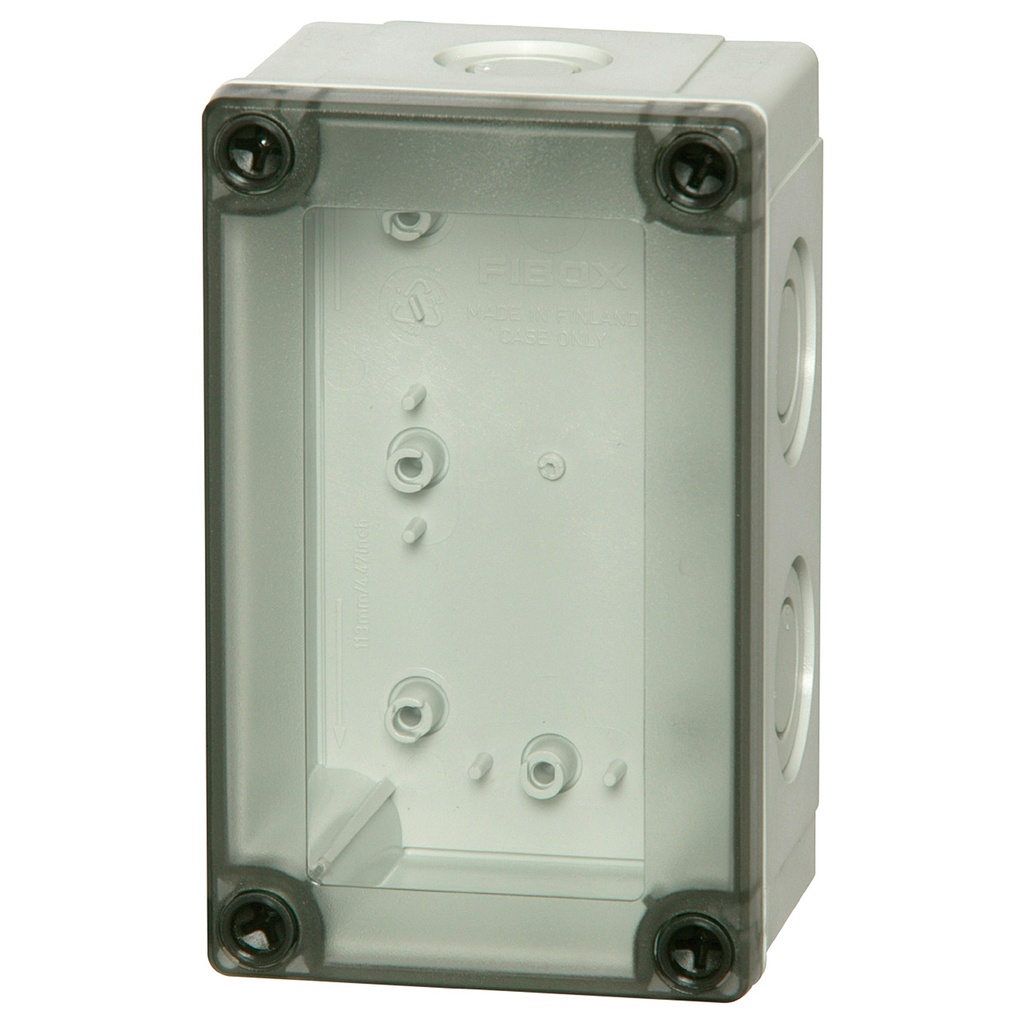 Plastic Enclosure With Knockouts, NEMA 4X, Clear Cover, 5x3x4