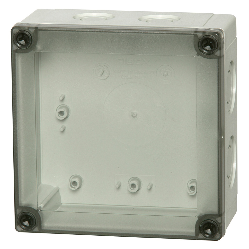 Plastic Enclosure With Knockouts, NEMA 4X, Clear Cover, 5x5x4