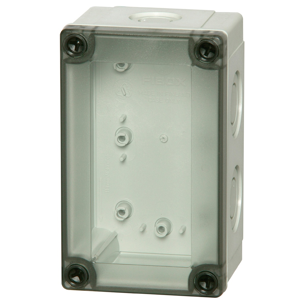 Plastic Enclosure With Knockouts, NEMA 4X, Clear Cover, 7x5x4