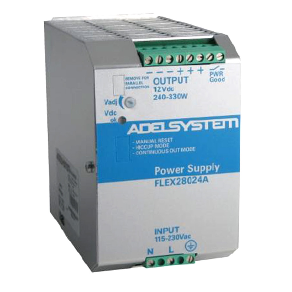 12V DC Power Supply, 20 Amp, 115-230V AC Input, DIN Rail Mounted