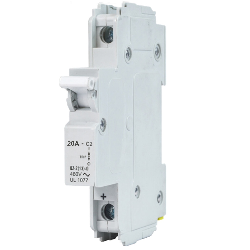 0.5 Amp, 1 Pole, 277 V AC, Trip Curve: C, Hydraulic Magnetic Circuit Breaker, DIN Rail Mount, UL1077