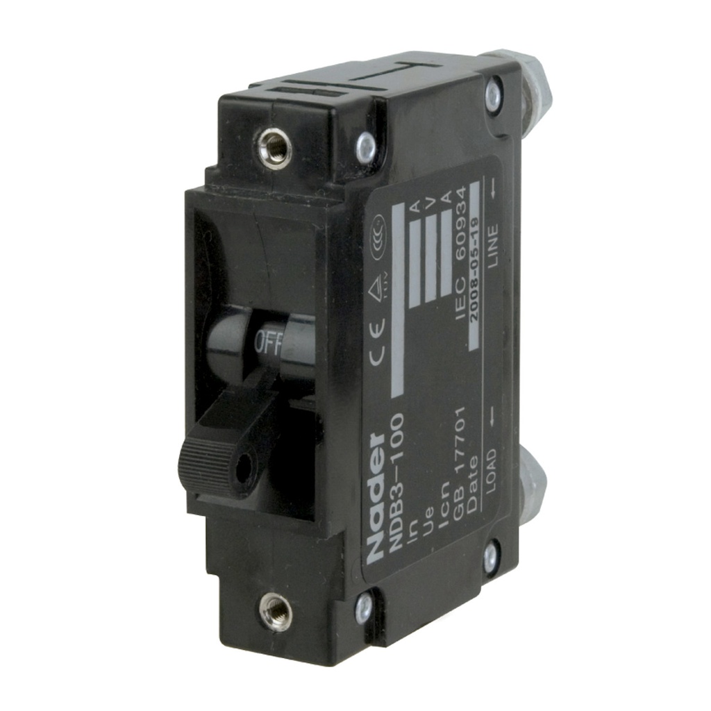 60 Amp, 1 Pole, 250V AC, Trip Curve: C, Rack & Panel Mount Screw, Hydraulic Magnetic Circuit Breaker, UL489