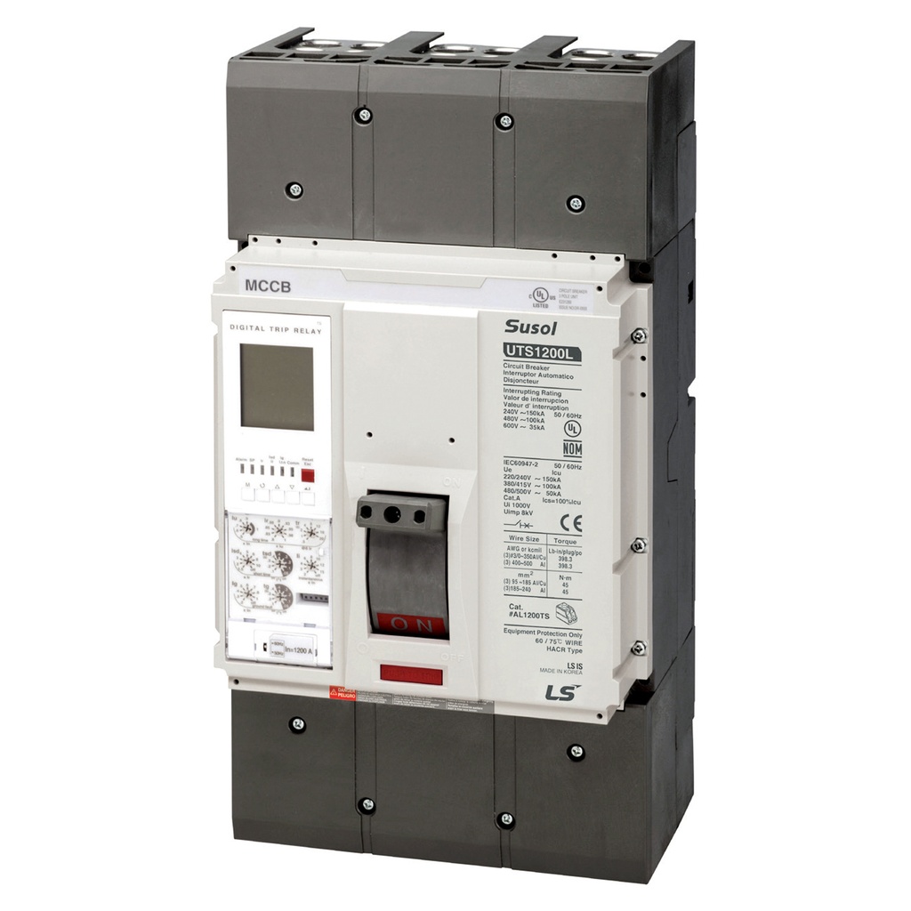 1200 Amp Circuit Breaker, 3 Pole, Molded Case Circuit Breaker, Thermal Magnetic Circuit Breaker,600 Volt, UL489, 100A Frame