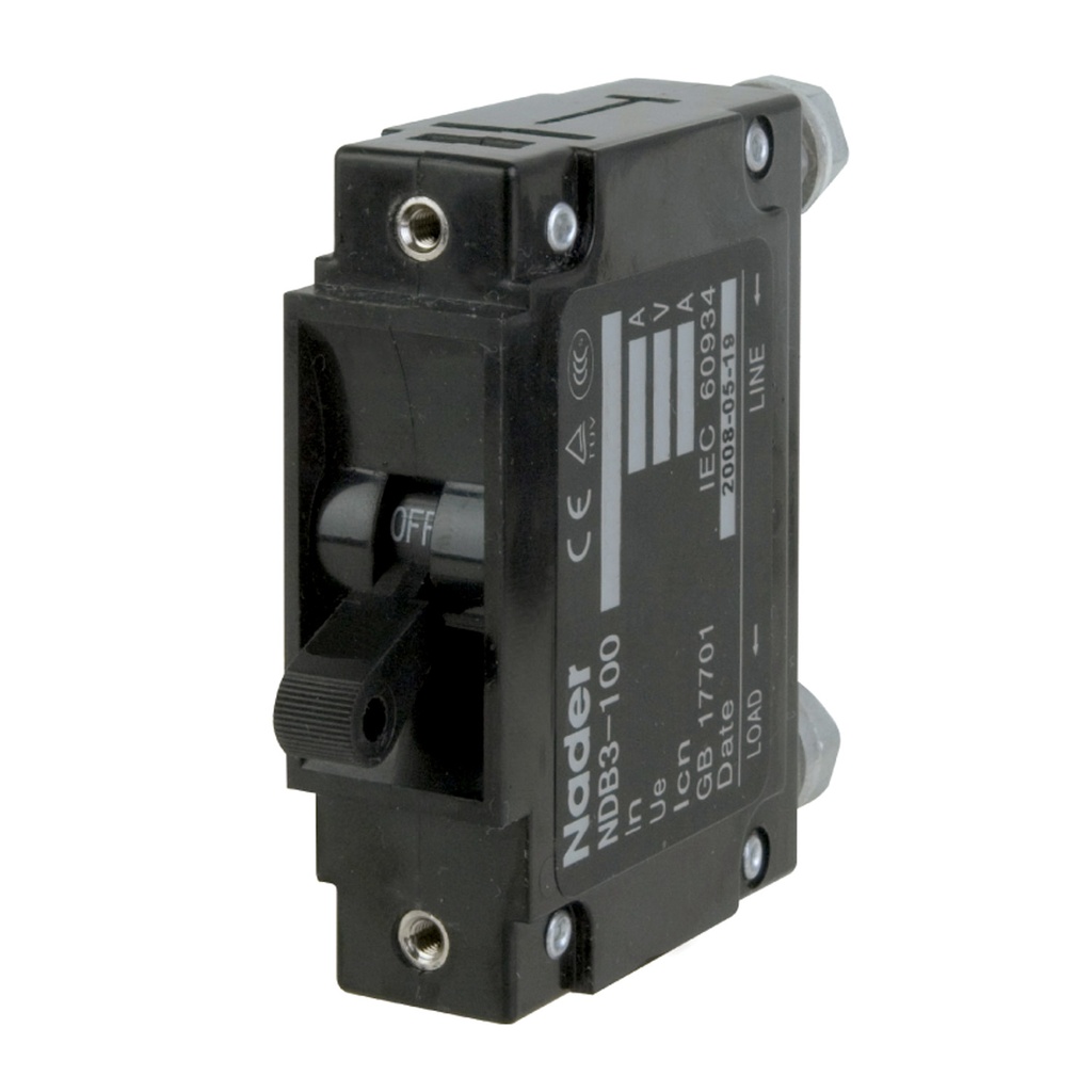 6 Amp, 1 Pole, 250V AC, Trip Curve: C, Rack & Panel Mount Screw, Hydraulic Magnetic Circuit Breaker, UL1077