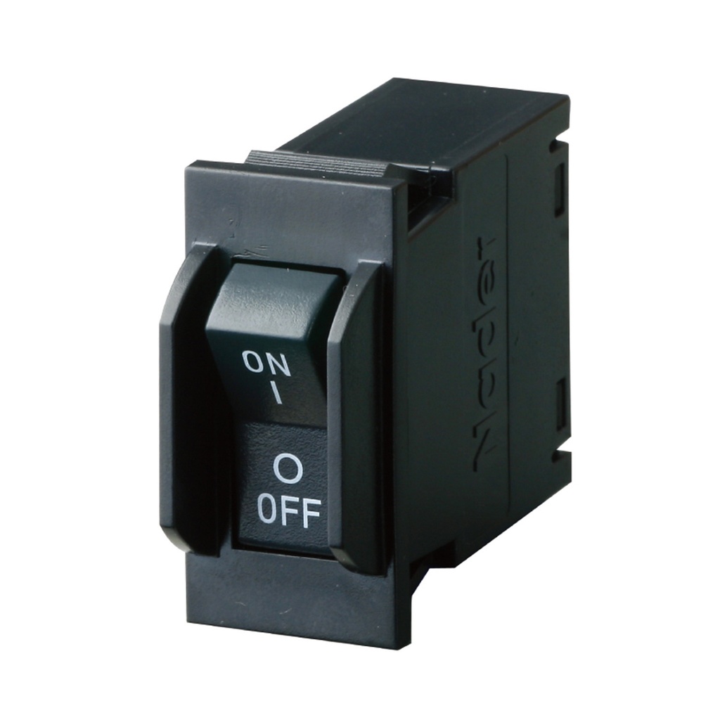 16 Amp, 1 Pole, 80V DC, Trip Curve C, Snap-In Panel Mount Rocker Switch Circuit Breaker, UL1077