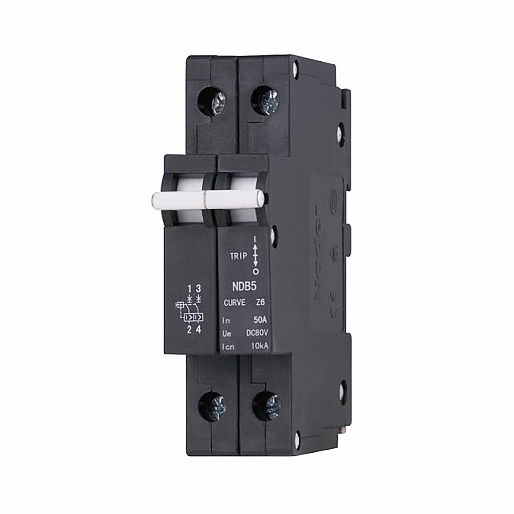 10 Amp, 2 Pole, 277/480V AC, Trip Curve: C, DIN Rail Mount-Hydraulic-Magnetic Circuit Breaker, UL1077