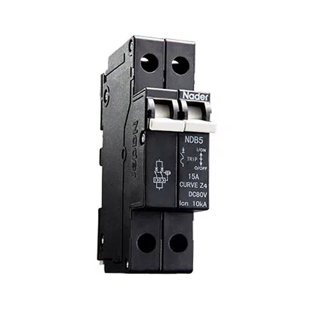 10 Amp, 2 Pole, 80V DC, Trip Curve: C, DIN Rail Mount-Hydraulic-Magnetic Circuit Breaker, UL1077