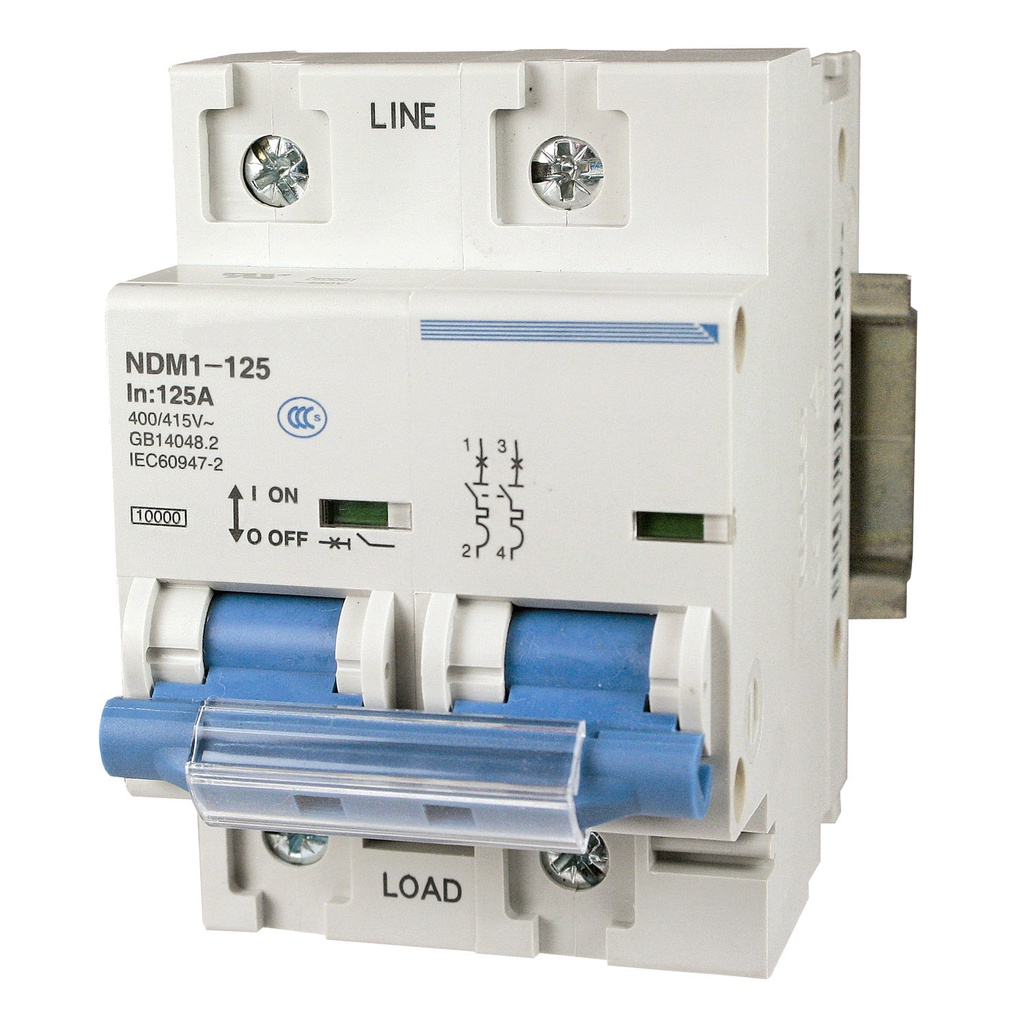 50 Amp, 2 Pole, 240V AC, 60V DC, Trip Curve: C, DIN Rail Mount-Miniature Circuit Breaker, UL1077