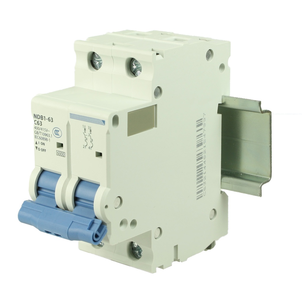 50 Amp, 2 Pole, 240V AC, 60V DC, Trip Curve: C, DIN Rail Mount-Miniature Circuit Breaker, UL1077