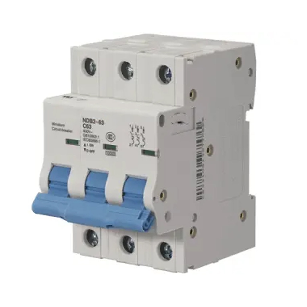 63 Amp, 3 Pole, 480V AC, 60V DC, Trip Curve: C, DIN Rail Mount-Miniature Circuit Breaker, UL1077