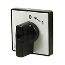 ASI 001-0007 Momentary On-Off Cam Switch Handle, Black Knob & Gray Plate, IP65, for P012/P016/P020 Series, 2-Position Dial (12-2 O'Clock Positions)