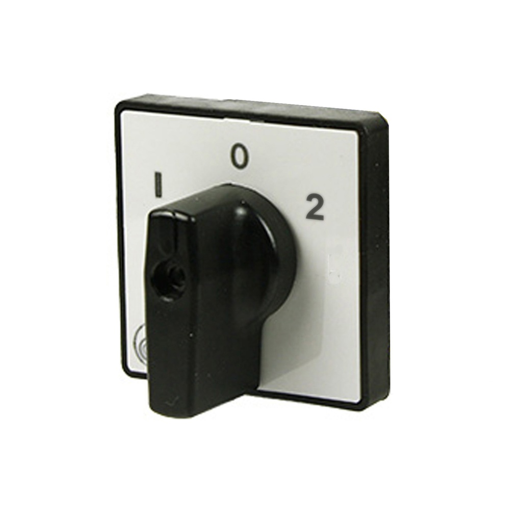 ASI 001-0008 Changeover Switch Handle, Black Knob & Gray Plate, IP65, for P012/P016/P020 Series 3-Position Dial, (10-12-2 O'Clock Positions)