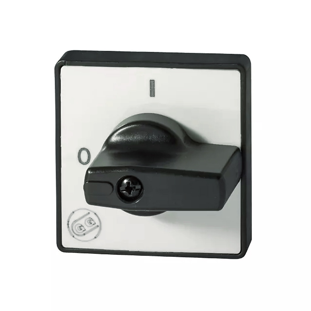 On-Off Cam Switch Handle, Black Knob, Gray Plate, Spring Return to Off
