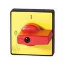 On-Off Cam Switch Handle, Red Knob, Yellow Plate