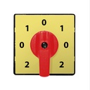 7 Position Cam Switch Handle, 64x64mm, Red/Yellow