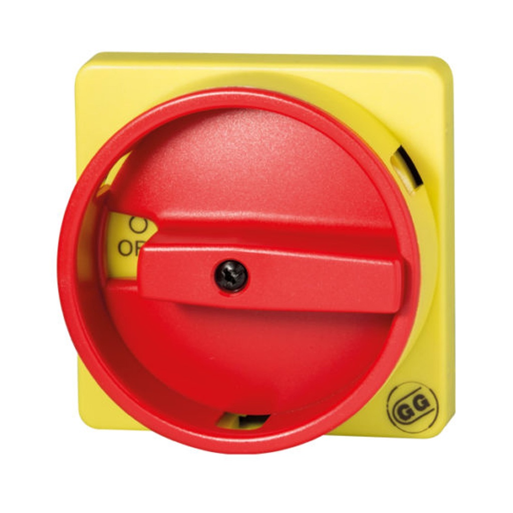 ASI 064-0001 Red Disconnect Handle | 2-Position Lockable Rotary Switch Handle | 67mm x 67mm | NEMA 4X, IP65 Rated | Compatible with SE, SQ & P-Series Disconnects