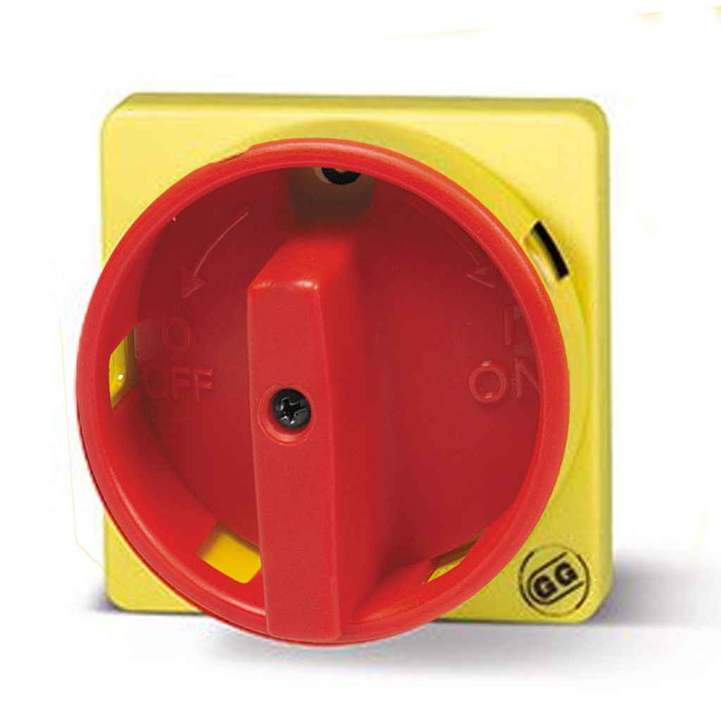 Red Rotary Handle Disconnect Switch, 2 Position, Locking
