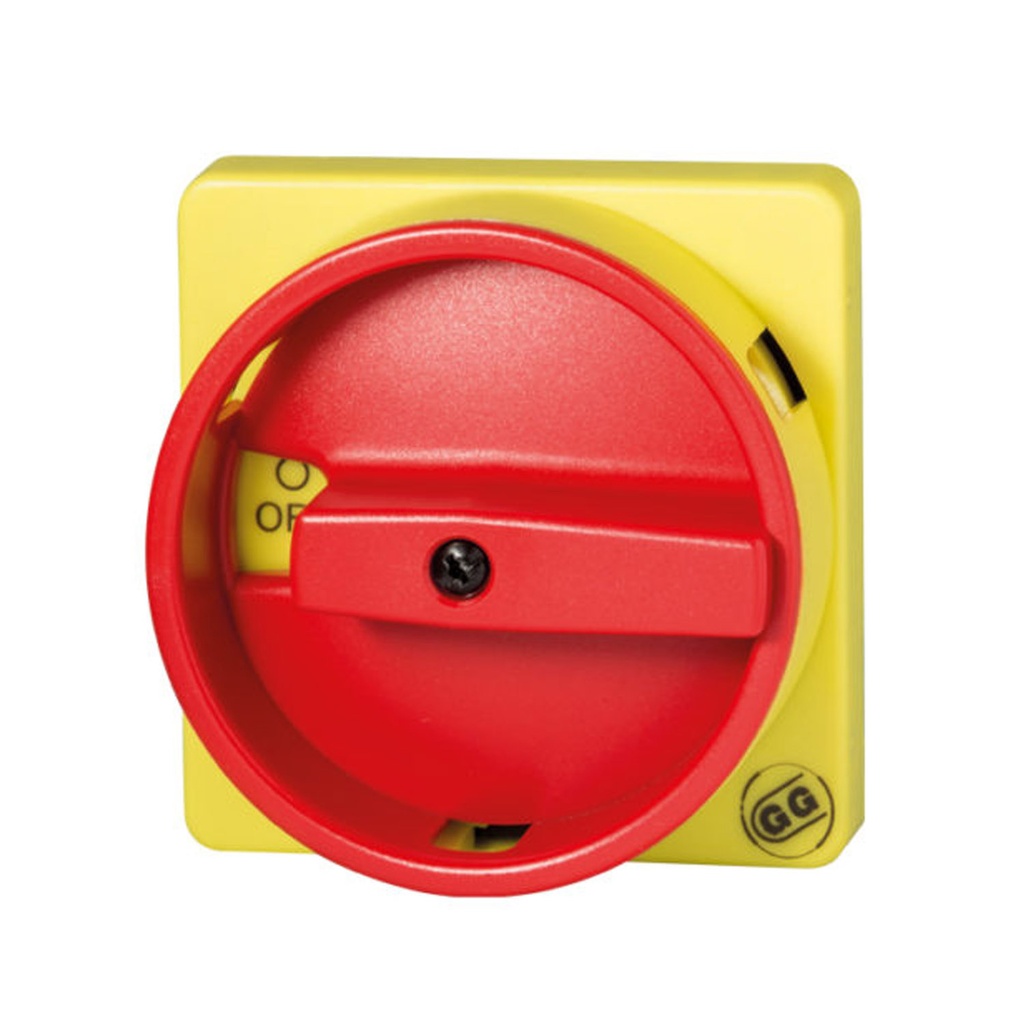 Red Rotary Handle Disconnect Switch, 2 Position, Locking