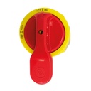 Red Extended Disconnect Switch Handle, 3 Position, for 3 Pad Locks, SQ Series, Panel Mount