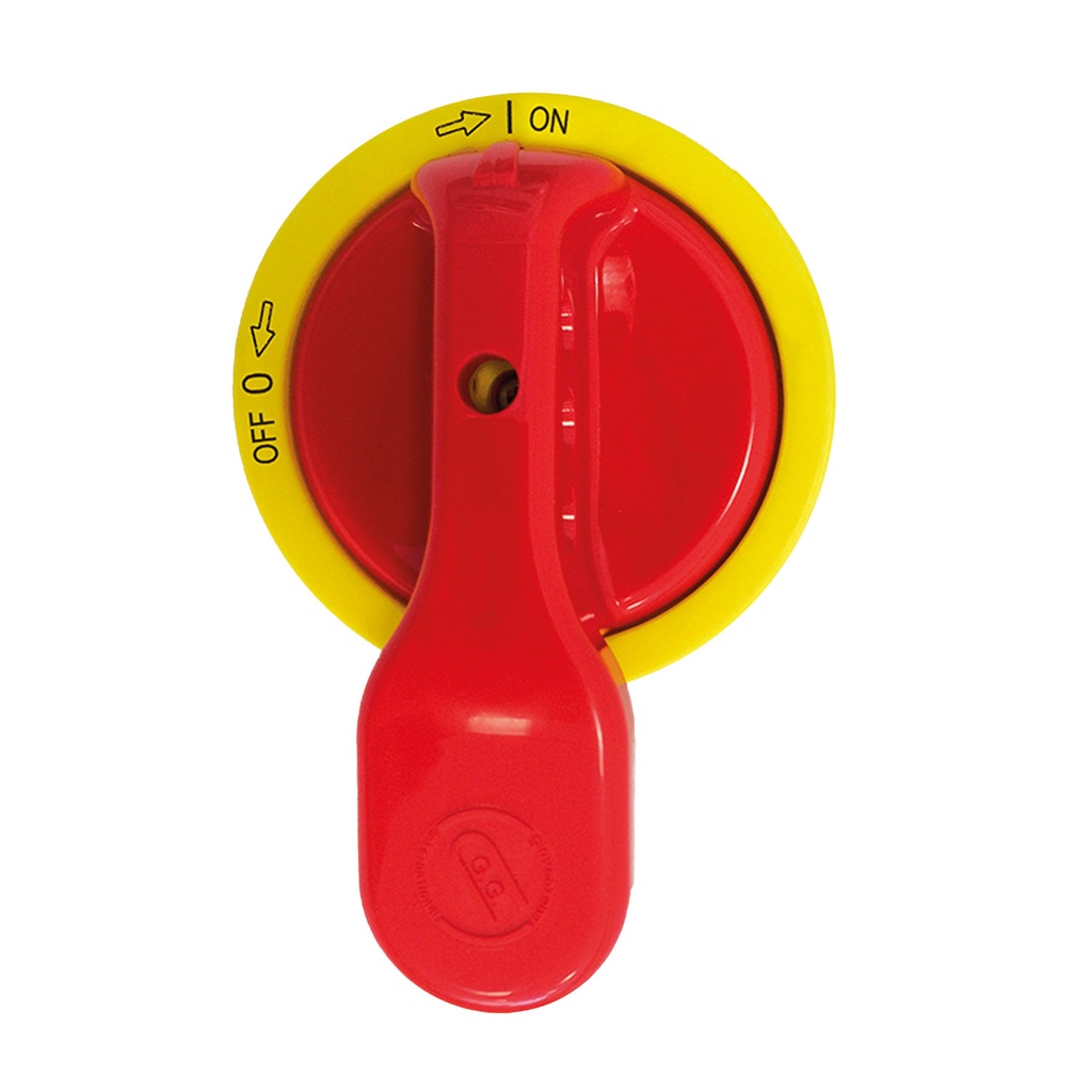 Red Extended Disconnect Handle, 2 Position, Locking, Panel Mount