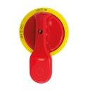 Red Extended Disconnect Switch Handle, 3 Position, Locking, Panel Mount