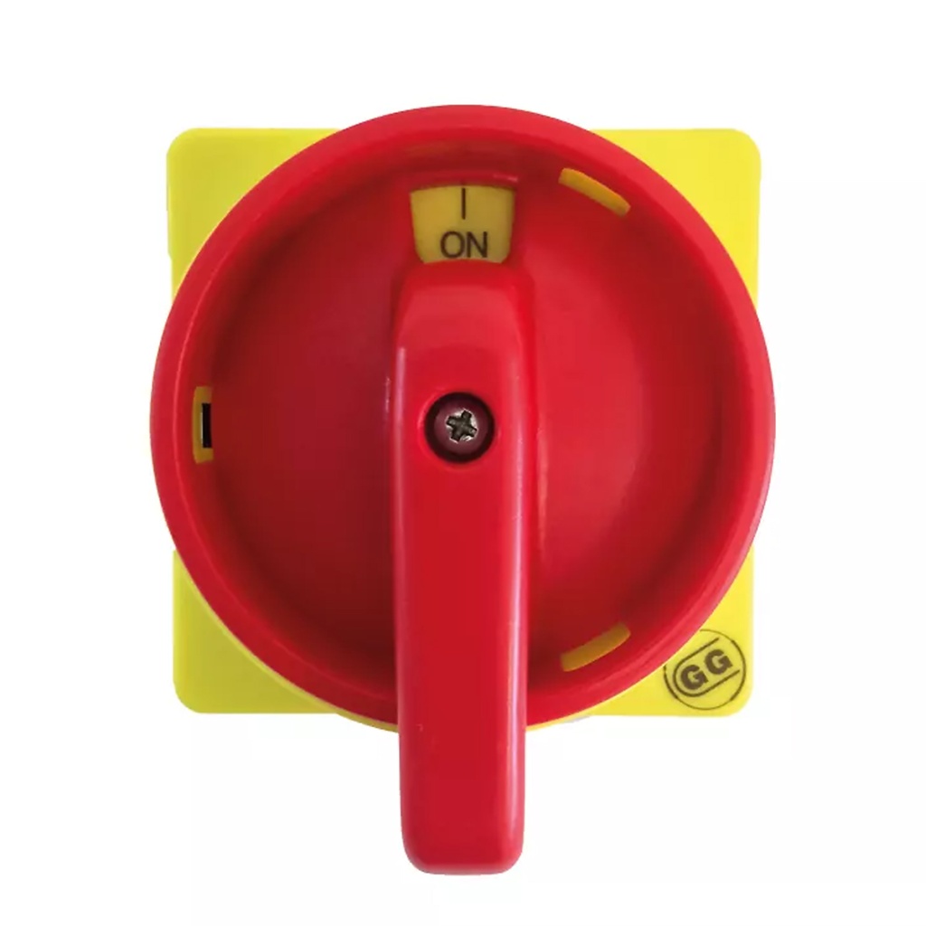 Red Rotary Disconnect Switch Handle, 3 Position, for 3 Pad Locks