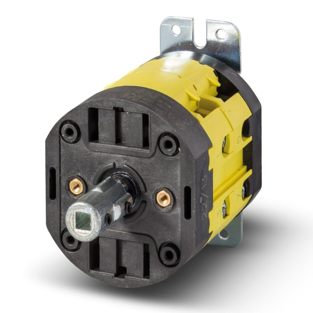 Rotary Cam Switch, 2 Position, On-Off, Load Break Switch, 2 Pole, 25A, 600 Vac, Base Panel Mount