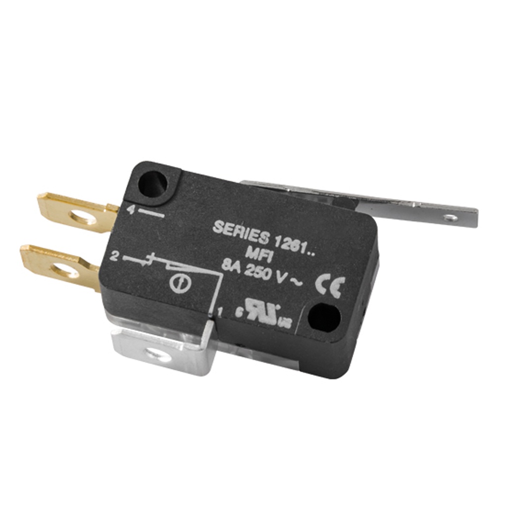 Micro Limit Switch, Standard Lever , Quick Connect Terminals, 8A, 250Vac