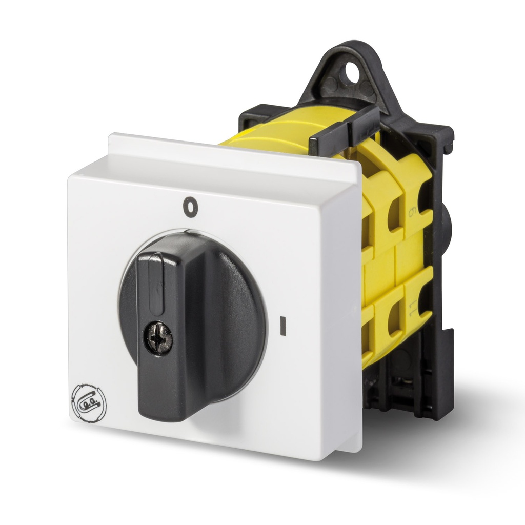 Rotary Cam Switch, 2 Position, On-Off, Load Break Switch, 2 Pole, 12 A, 600 Vac, DIN Rail Mount, P0120001D