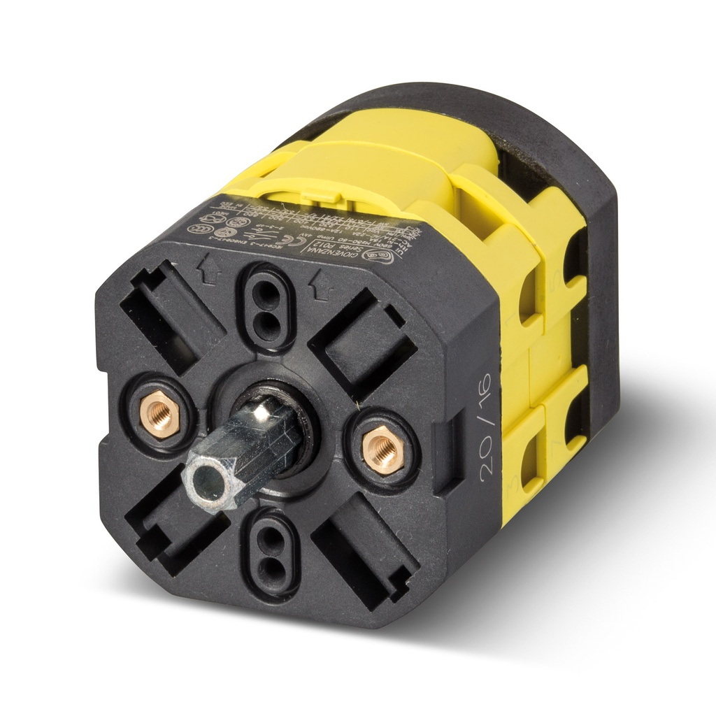 Rotary Cam Switch, 2 Position, On-Off, Load Break Switch, 5 Pole, 12 A, 600 V AC, Rear Panel, Door Mount